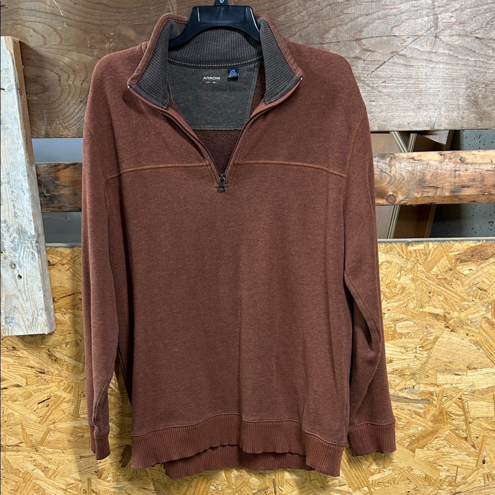 Arrow Men's Chocolate Brown Quarter-Zip Pullover